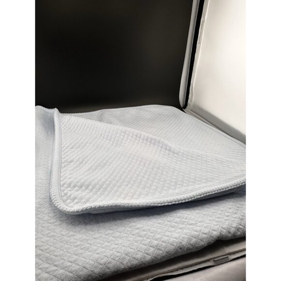 2009 Light Blue Baby Security Blanket Bears Hooded Quilted Nursery Rhyme 30 x 30 - Picture 14 of 16